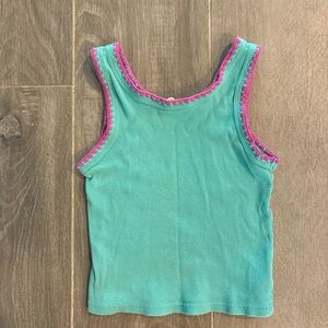 GAP Teal Tank Top with Pink Trim